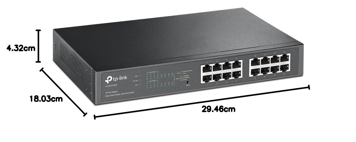 ②極美品　TP-Link 16ポート PoEハブ TL-SG1016PE TP-LINK (TL-SG1016PE) 16 portas Gigabit Easy Smart Desktop